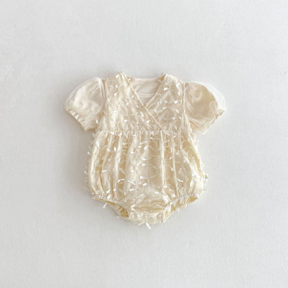【BABY】夏新作 プリンセス風半袖ロンパース&TシャツSK081715