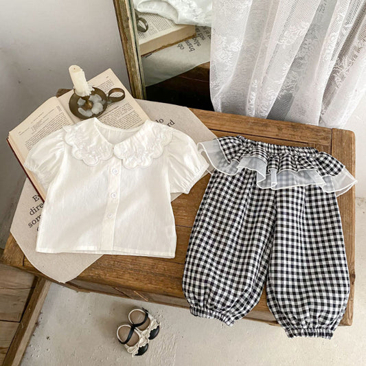 【BABY&KID】夏新作 チェック柄ロングパンツSK080106