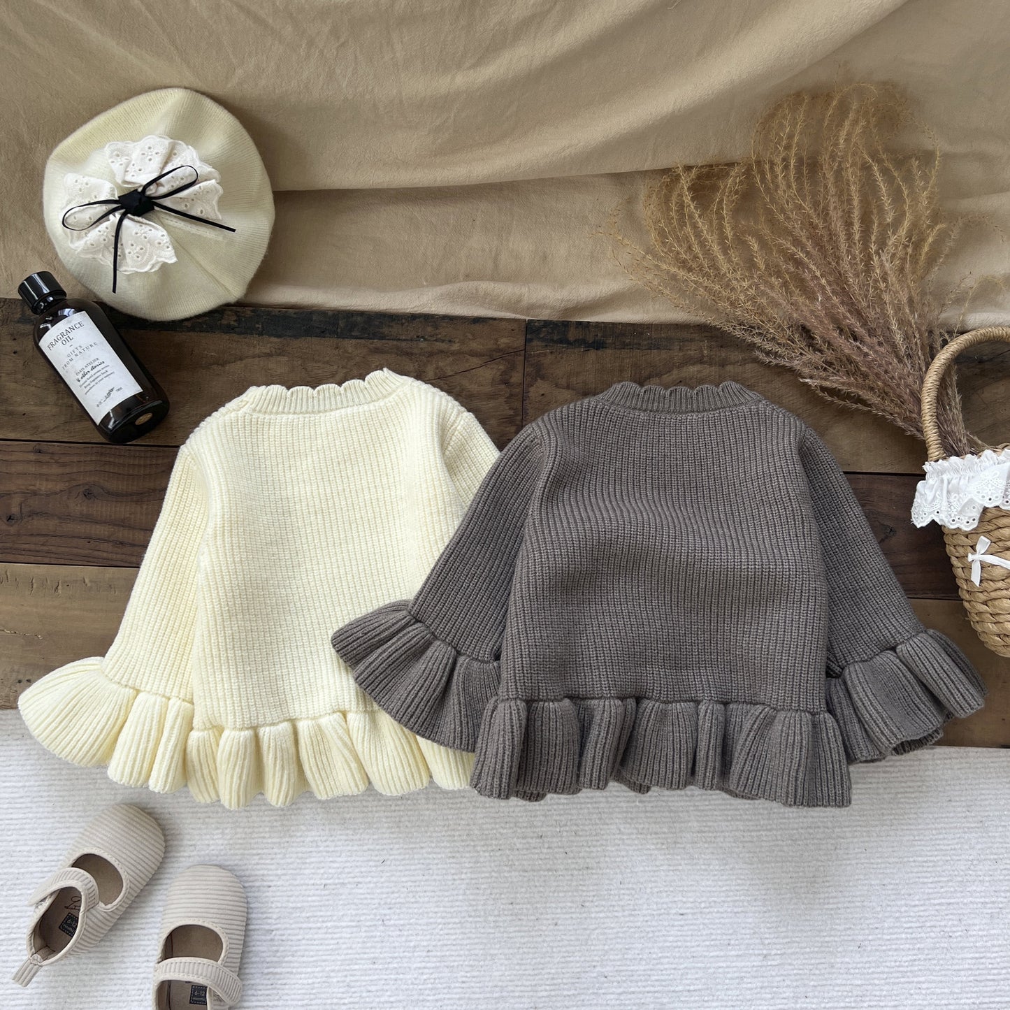 【BABY&KID】冬新作花柄の裾ニットセーターSK11420