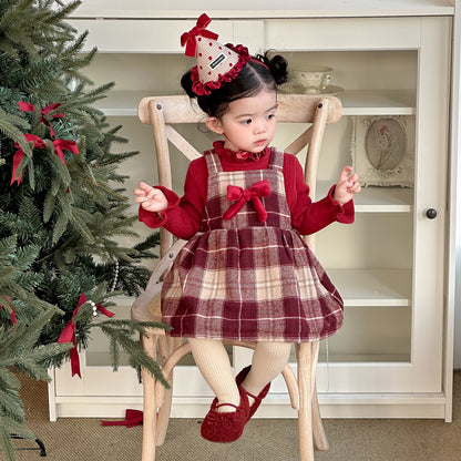 【BABY】冬新作チェックあったか厚手ジャンパースカートSK103117