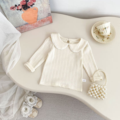 【BABY&KID】フリル裾ベスト&パンツ、レースドールカラーブラウスSK100844