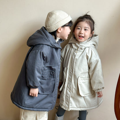 【BABY&KID】裏起毛オシャレ暖かいコートSK012604