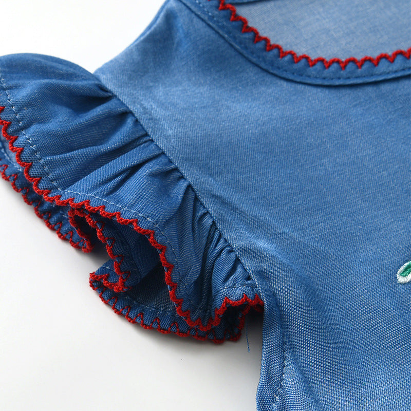 【BABY】夏新作 さくらんぼ刺繍カバーオールSK092602