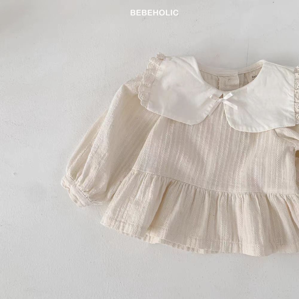 【BABY】襟付きフリルヘムおしゃれベビーシャツSK062110