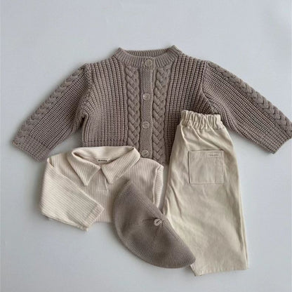 【BABY&KID】レトロ暖かいケーブル編みセーターSK012821