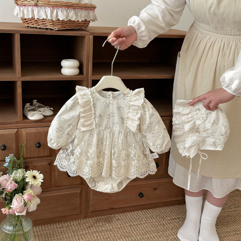 【BABY】小花柄レースロンパースSK103604