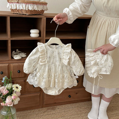 【BABY】小花柄レースロンパースSK103604