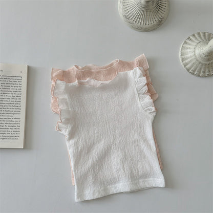 【BABY】夏新作 無地フリル袖TシャツSK091320