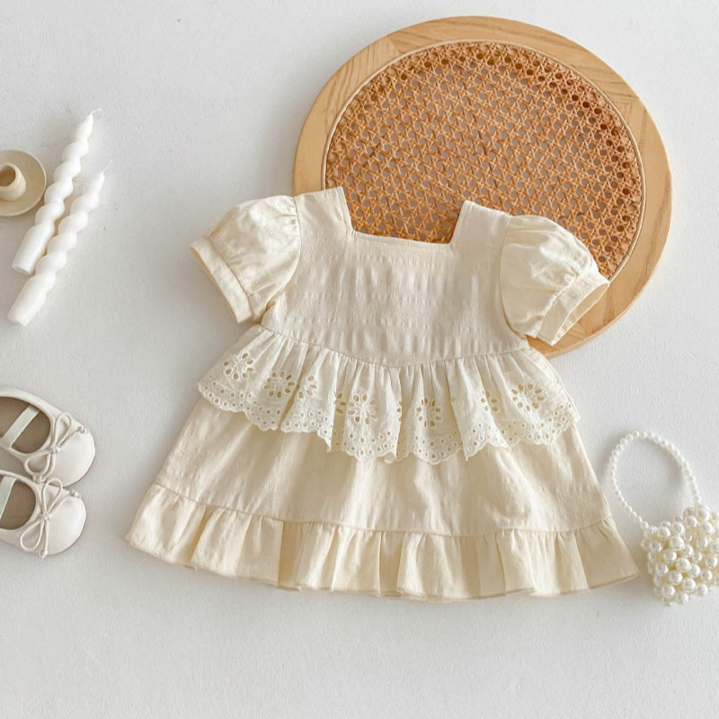 【BABY&KID】夏新作 刺繍花辺ワンピースSK071929
