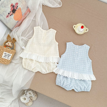 【BABY&KID】夏新作レースチェックセットアップSK106403