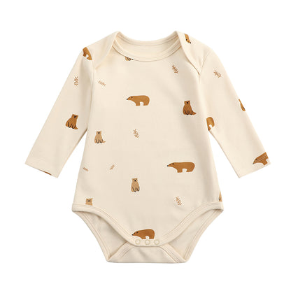 【BABY&KID】北欧風 長袖コットンロンパースSK012507