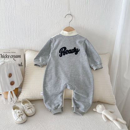 【BABY】韓国風スポーティ刺繍カバーオールSK100403