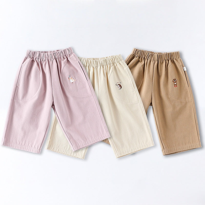 【BABY&KID】北欧風カートゥーンプリントTシャツ、無地パンツSK101332