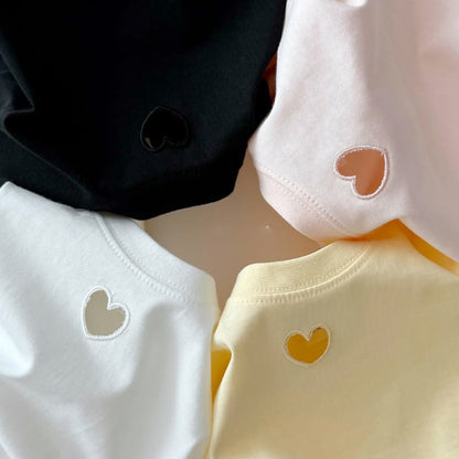 【BABY&KID】夏新作 ハート刺繍Ｔシャツ(ボトムス別売り)SK082203