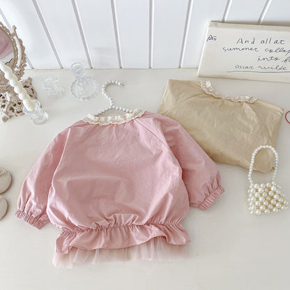 【BABY】蝶結び刺繍チュール縁アウターSK100450