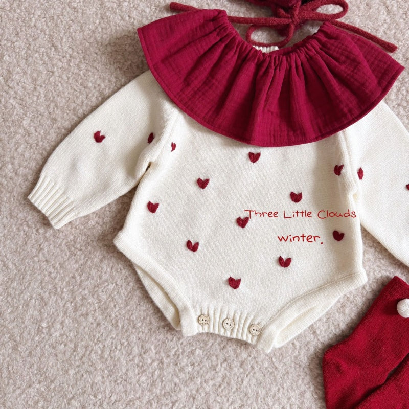 【BABY】ハート刺繍ロンパースSK106918