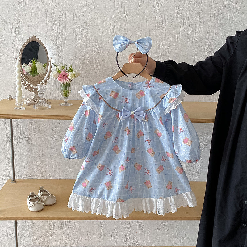【姉妹服】ハートくまロンパース、ワンピースSK101123