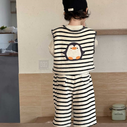 【BABY&KID】ペンギンボーダーベストセットアップSK104310