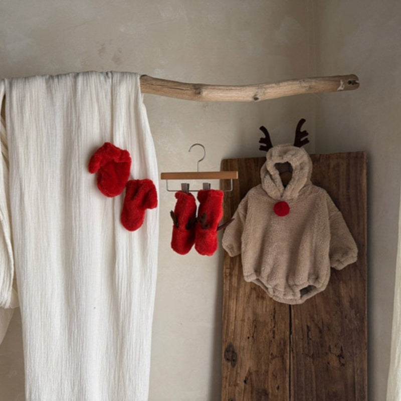 【BABY】トナカイ角付き裏起毛ロンパースSK102821