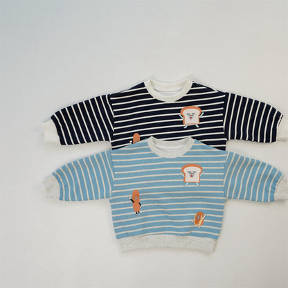 【BABY&KID】ボーダーパンプリントスウェットSK101549