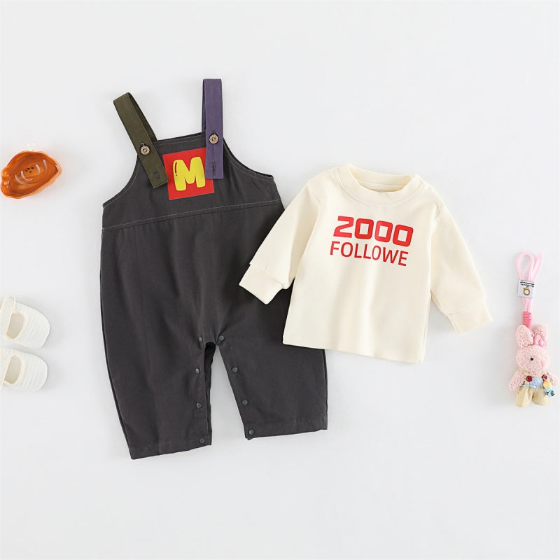 【BABY】ロゴサロペット＆長袖トップスSK106716