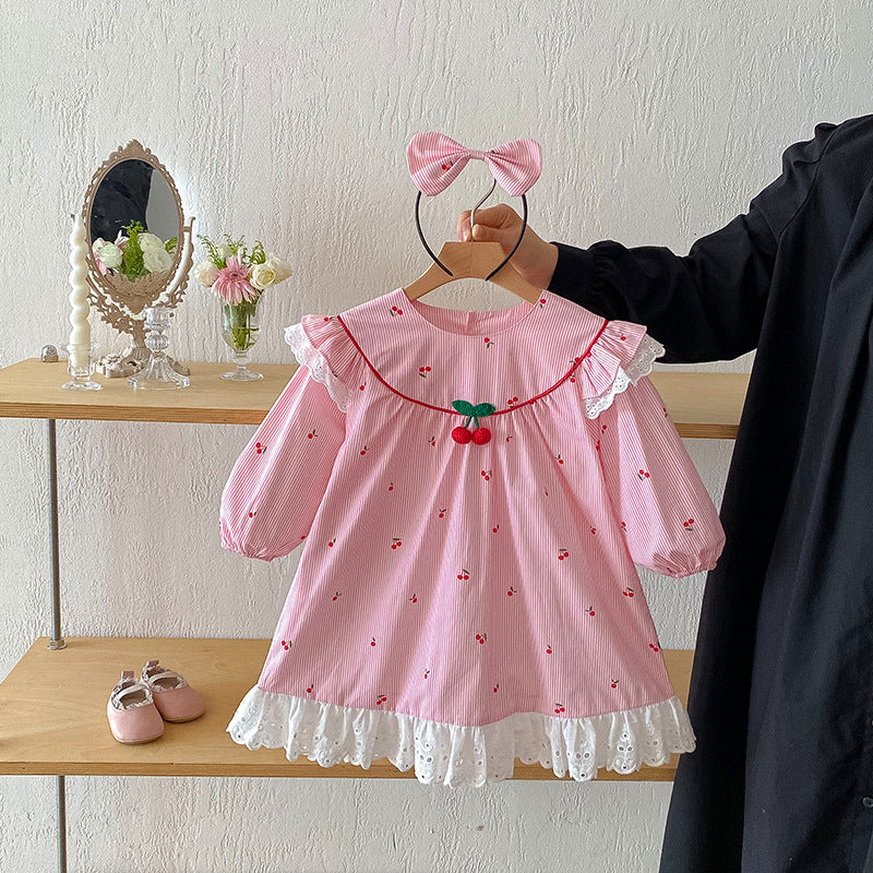 【姉妹服】さくらんぼ柄ロンパース、ワンピースSK101122