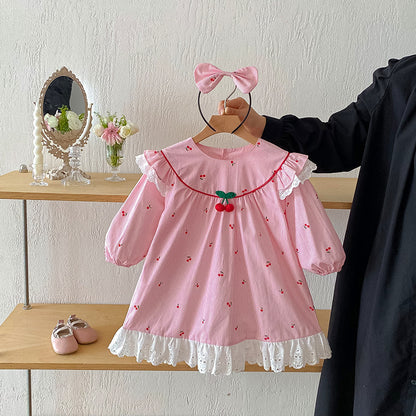 【姉妹服】さくらんぼ柄ロンパース、ワンピースSK101122