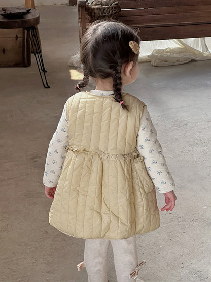 【BABY&KID】冬新作ドレススーツ、スタイリッシュな暖かいキルティングドレスSK11309