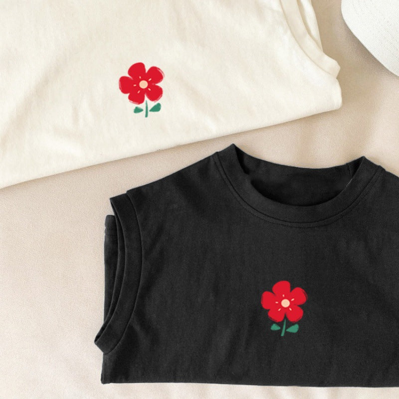 【BABY&KID】夏新作 一輪の花ノースリーブTシャツSK092119