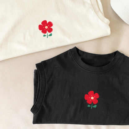 【BABY&KID】夏新作 一輪の花ノースリーブTシャツSK092119