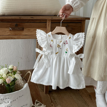 【BABY&KID】夏新作花刺繍ワンピースSK105021