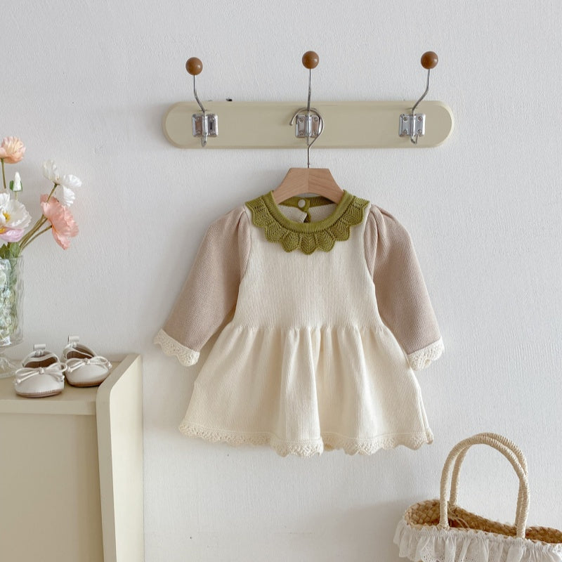 【BABY&KID】コントラストカラーニットワンピースSK092711