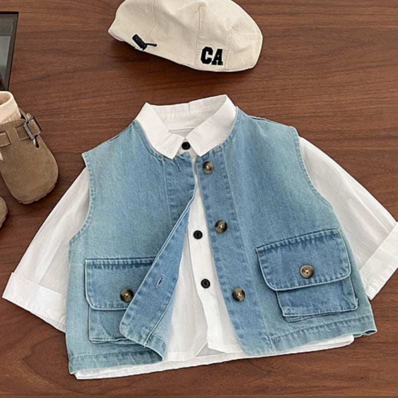 【BABY&KID】レトロデニムベストSK100208