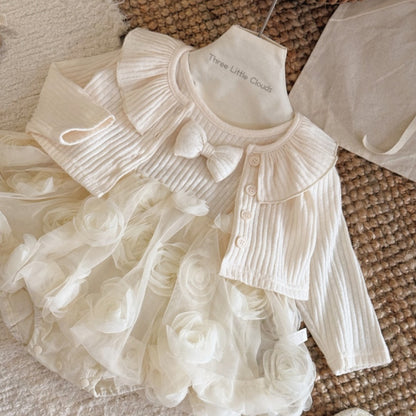 【BABY】立体ローズロンパースワンピース2点セットSK106909