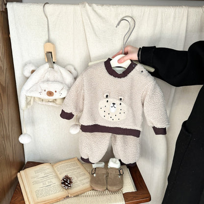 【BABY&KID】韓国風キャラあったかセットアップSK103224