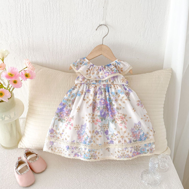 【BABY&KID】夏新作 クルーネック小花柄ワンピースSK082615
