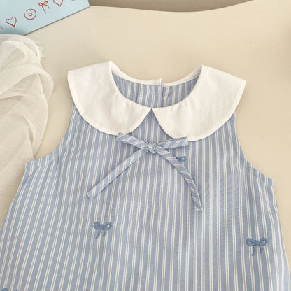 【BABY&KID】夏新作蝶結び刺繍バルーンワンピースSK105512