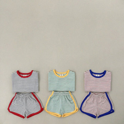 【BABY&KID】夏新作 キュートなボーダーセットアップSK080211