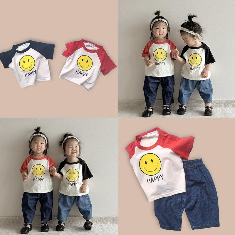 【BABY】夏新作 スマイルプリントTシャツSK080827