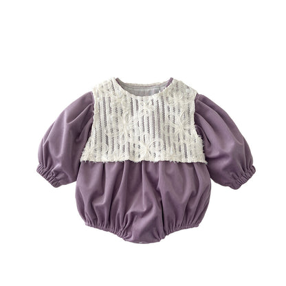 【BABY】レース花刺繡ロンパースSK11536