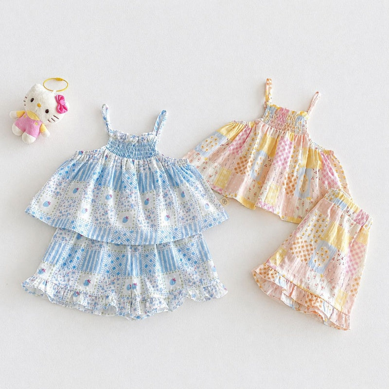 【BABY&KID】夏新作総柄キャミ小花柄セットアップSK106104