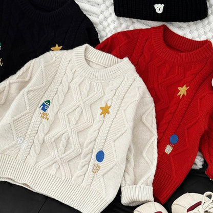 【BABY&KID】冬新作キャラ刺繍ニットセーターSK103009