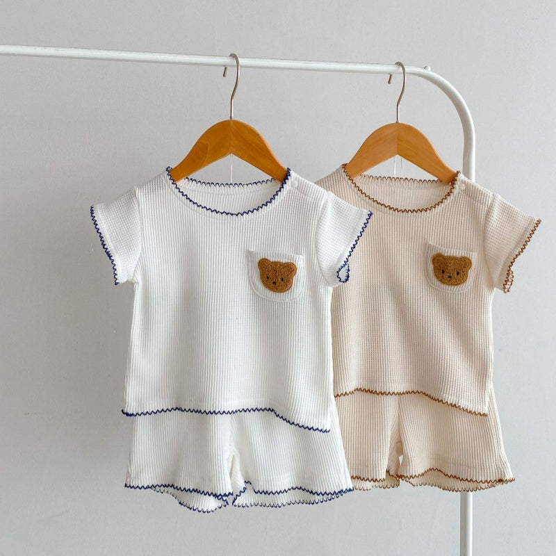 【BABY】夏新作 くま刺繍セットアップSK080305