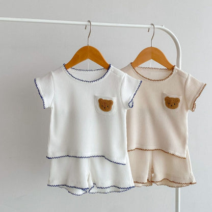 【BABY】夏新作 くま刺繍セットアップSK080305