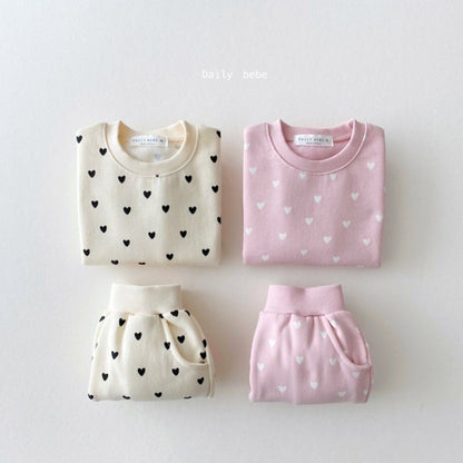 【BABY&KID】可愛いハートセットアップSK022403