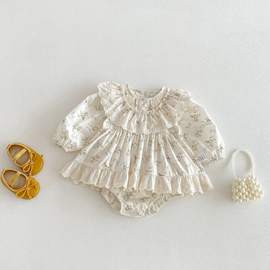 【BABY】韓国風プリンセス小花柄ロンパースSK104217