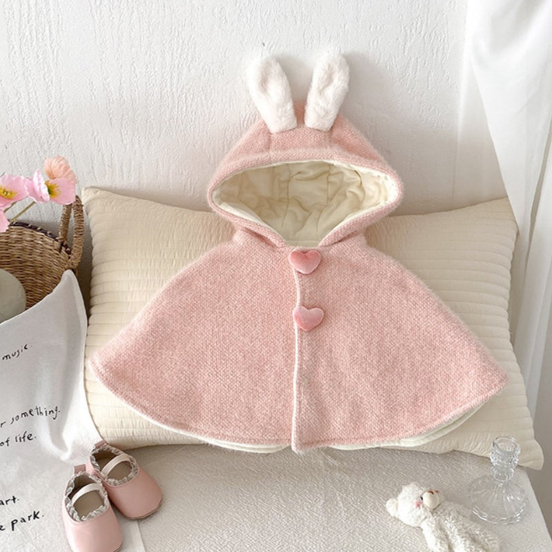 【BABY】うさ耳裏起毛あったかポンチョSK102934