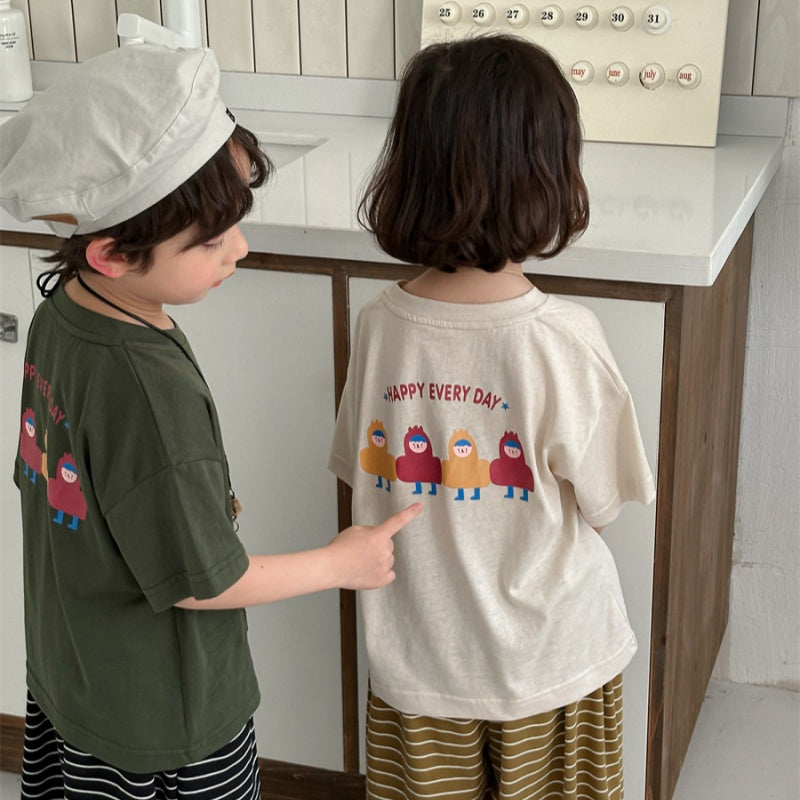 【BABY&KID】夏新作 バックカートゥーンプリントTシャツSK080512