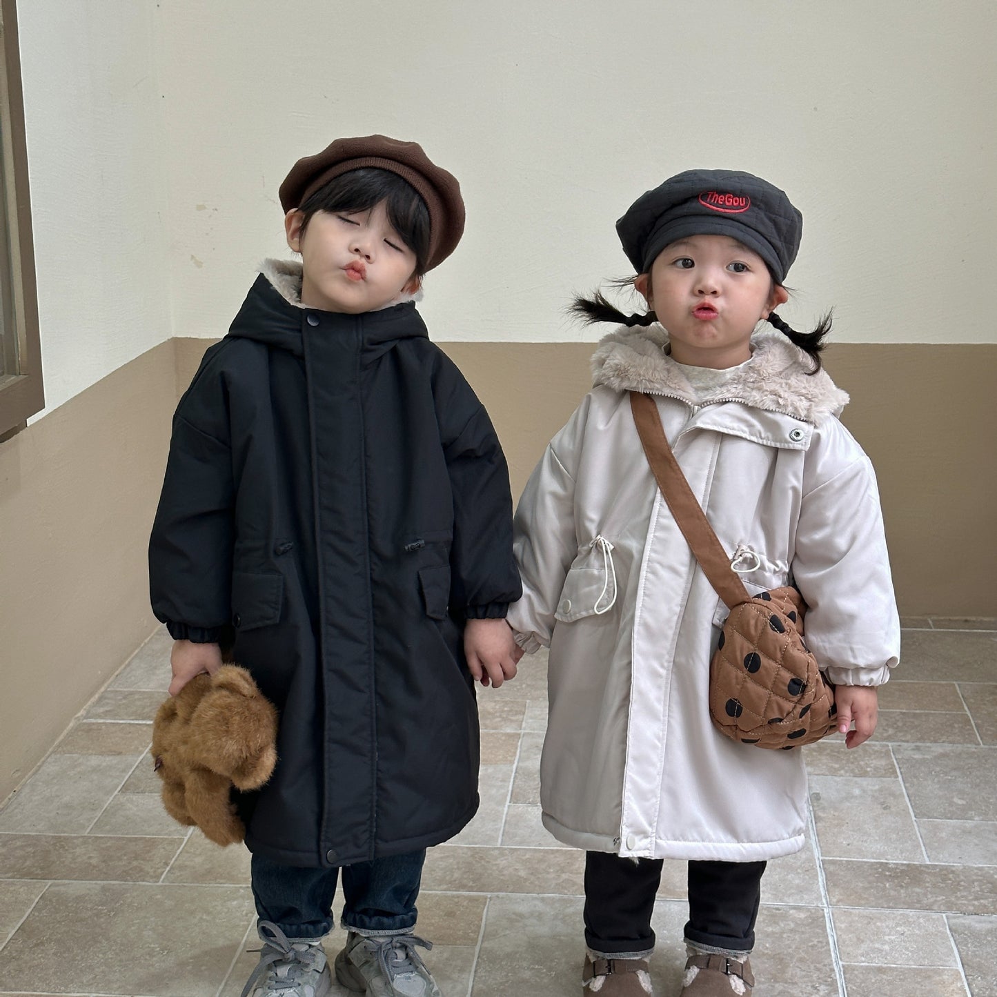 【BABY&KID】裏起毛オシャレ暖かいコートSK012601