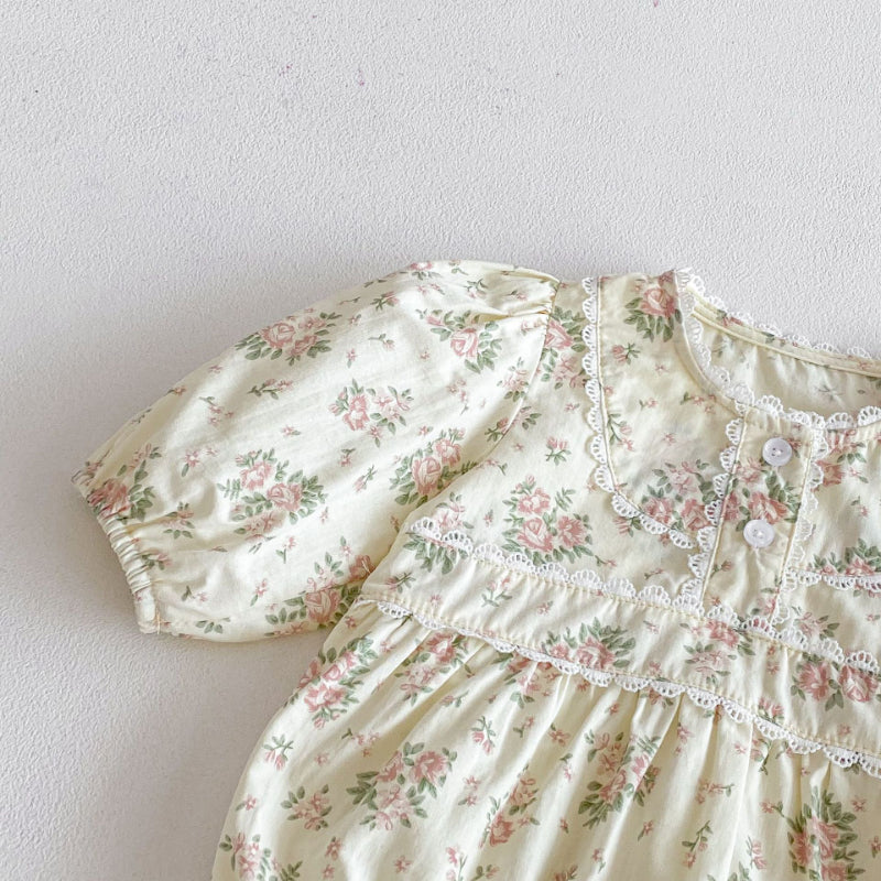 【BABY】韓国風小花柄ロンパースSK103622